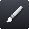 White paintbrush icon on a dark gray rounded square background.