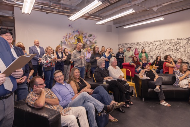 A crowd of people enjoy the TEEFS Launch Event 