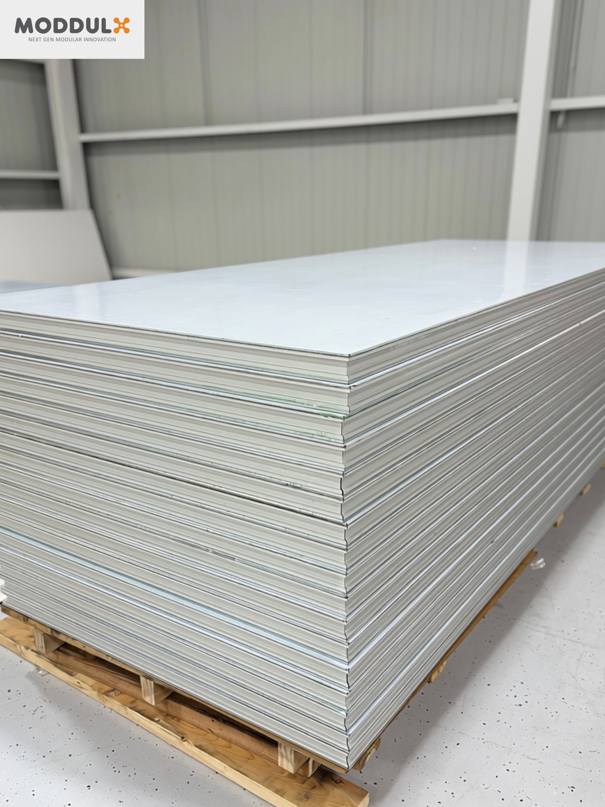 Close-up view of non-shedding core structure in cleanroom sandwich panels