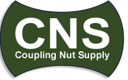 CNS Coupling Nut Supply logo with white text on a dark green stylized background.