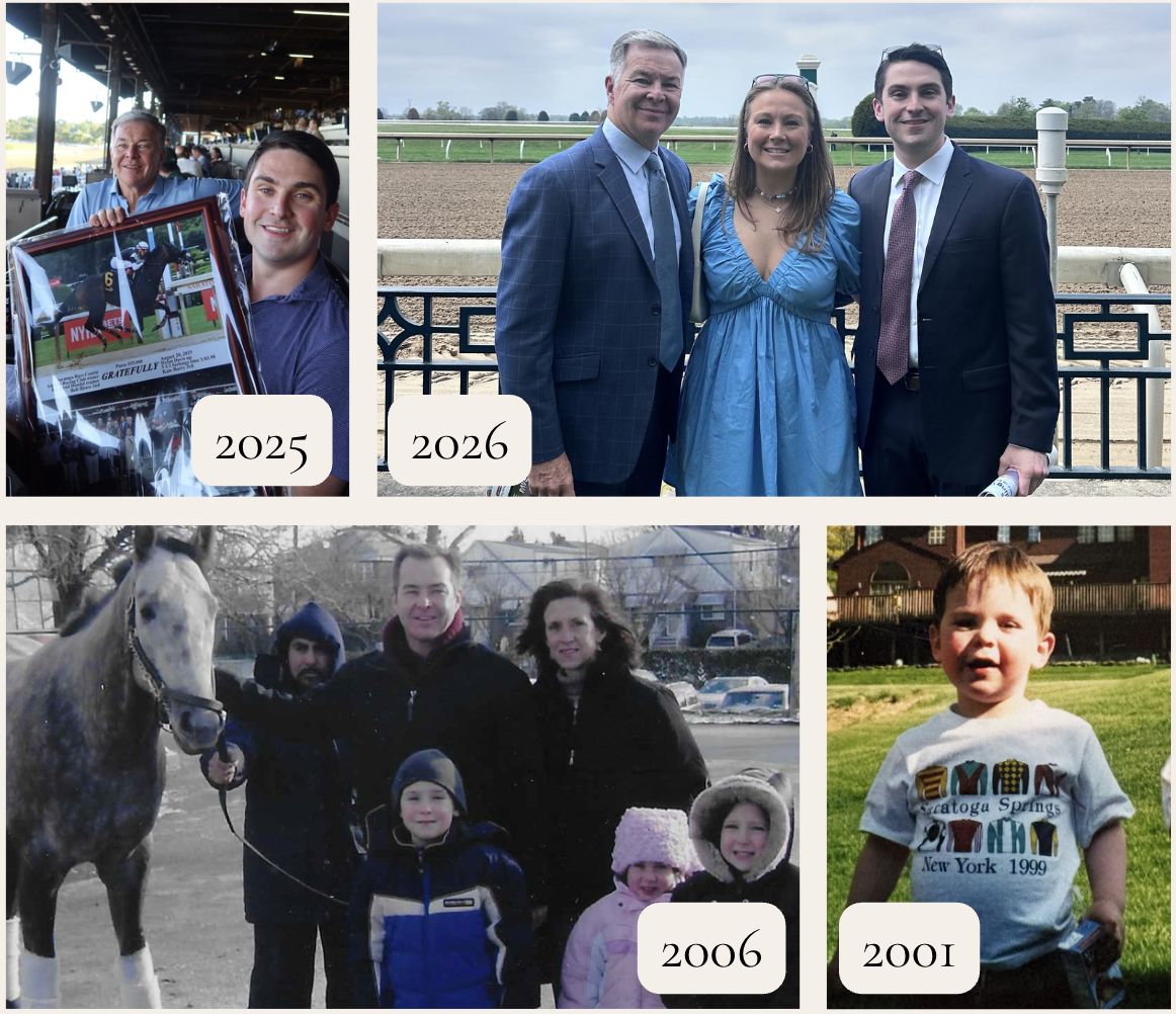 Collage of horse racing-related images