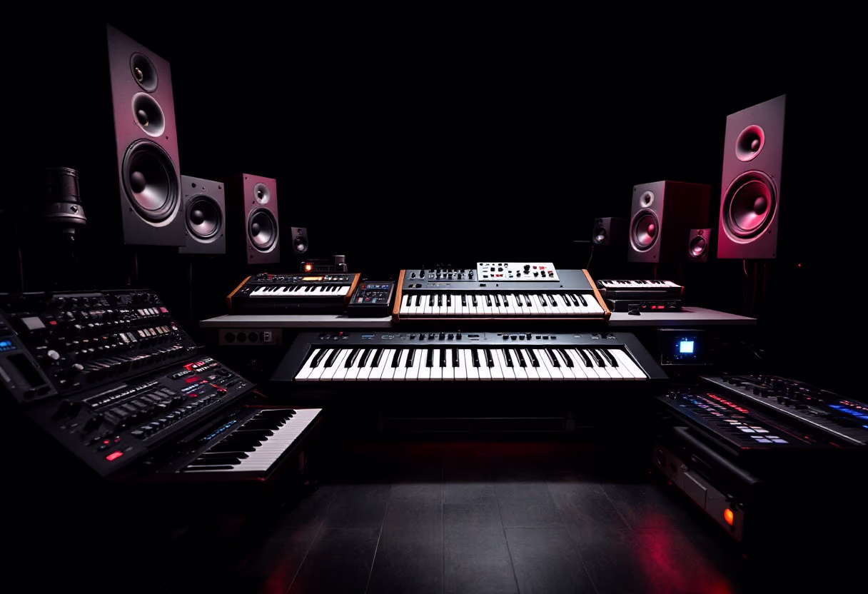 [background image] image of recording equipment (for a musician & band)