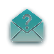 An open teal envelope with a large question mark inside it.