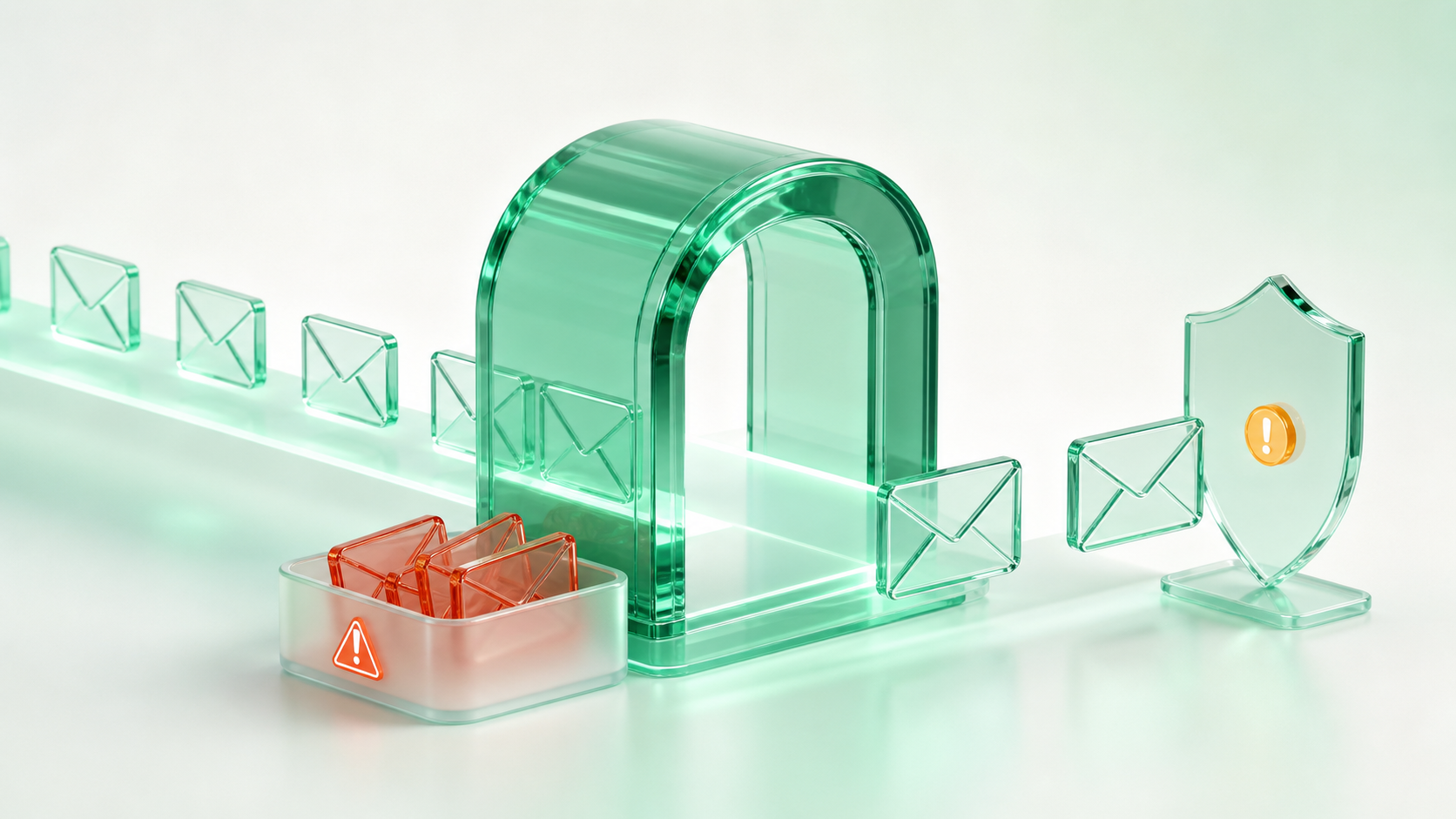 Email verification scanner separating risky addresses from messages requiring deeper checks