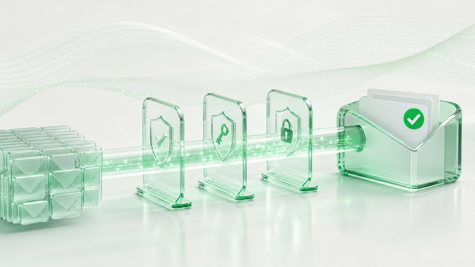 Bulk email passing through authentication gates before inbox delivery