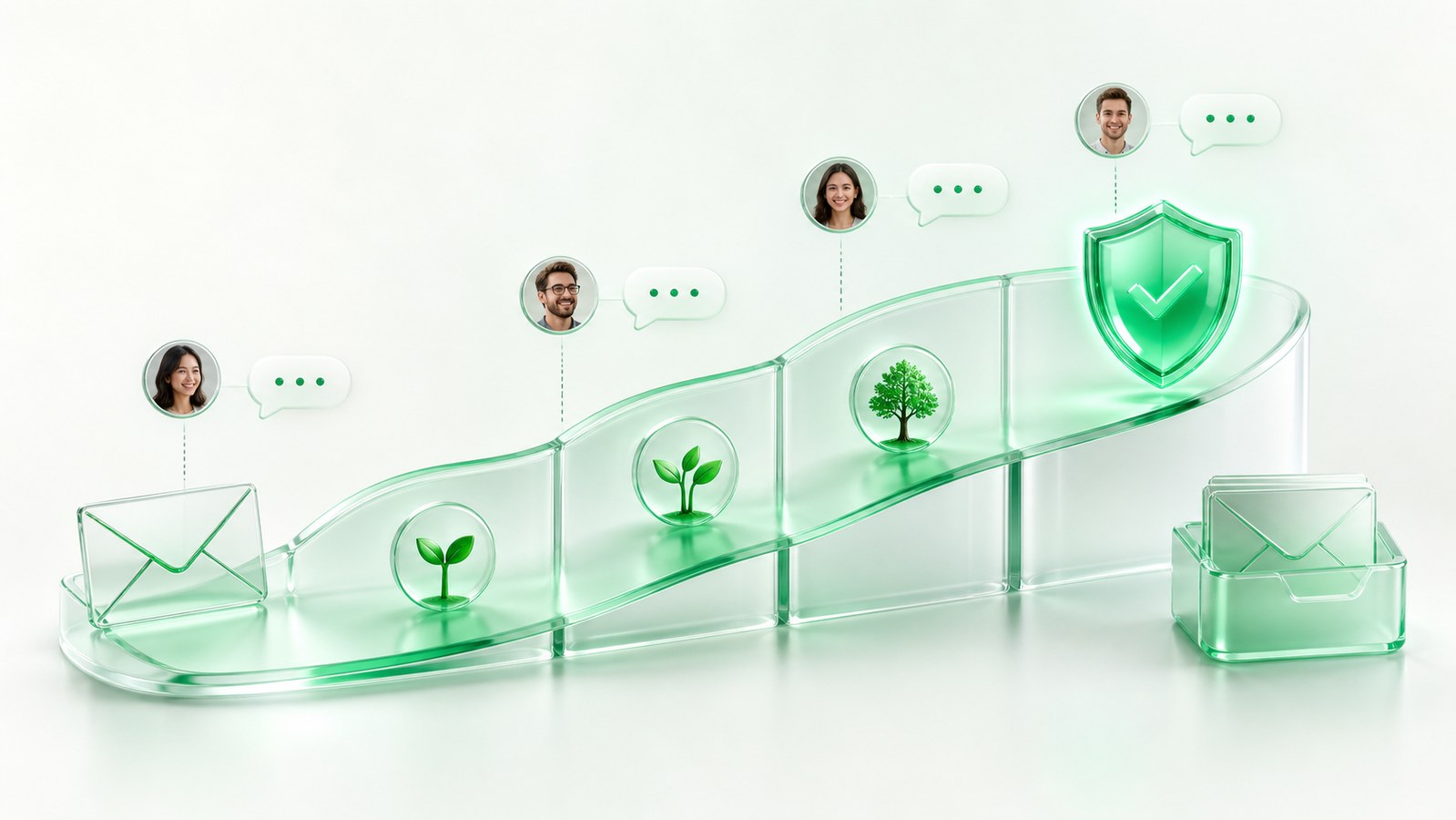 Email domain progressing through a gradual engagement-based warm-up