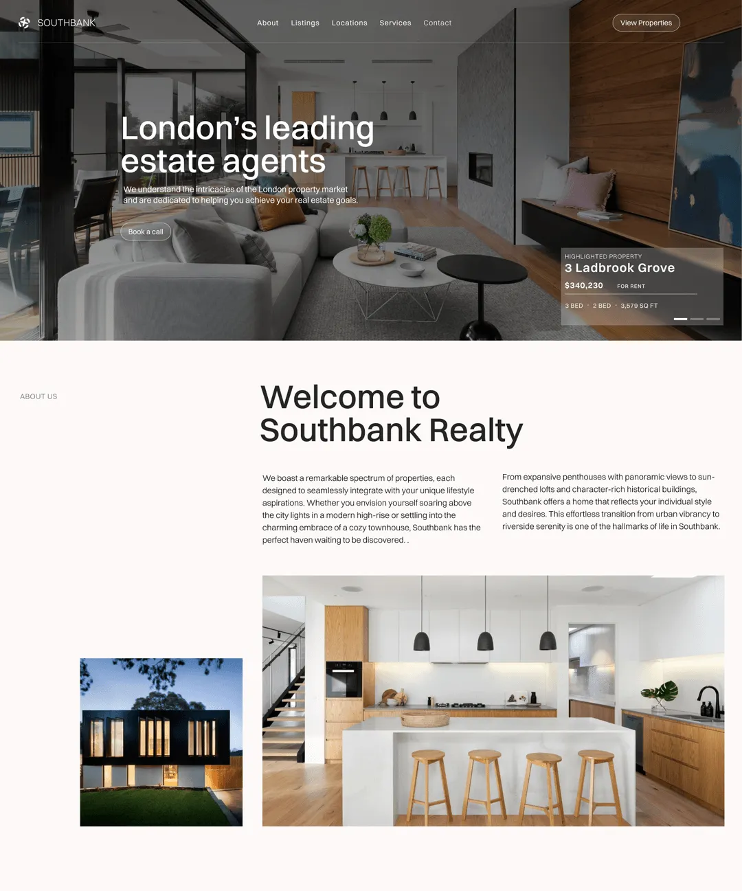 Southbank website mockup