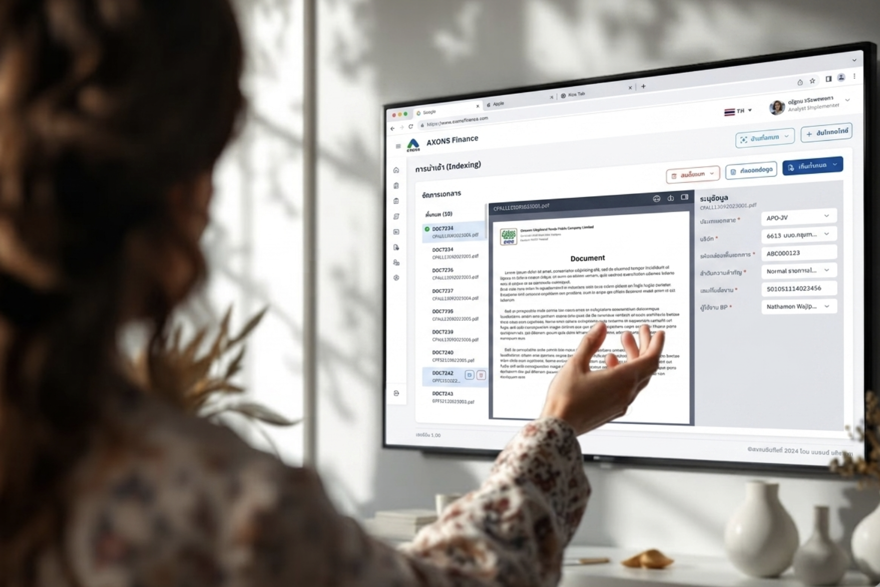 image of a person giving a presentation (for an ai saas company)