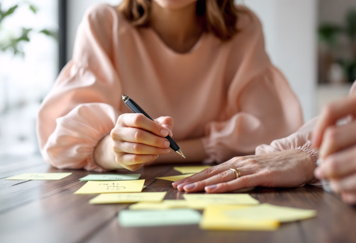 image of brainstorm session with sticky notes
