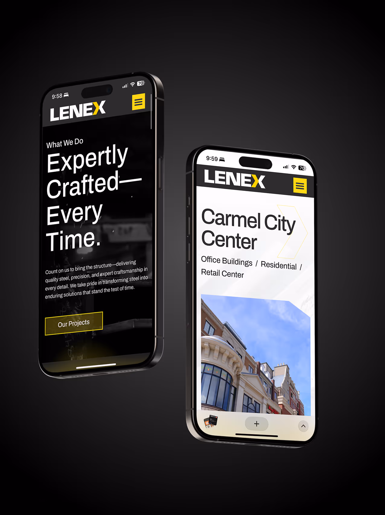 Website and branding project with structured content layout