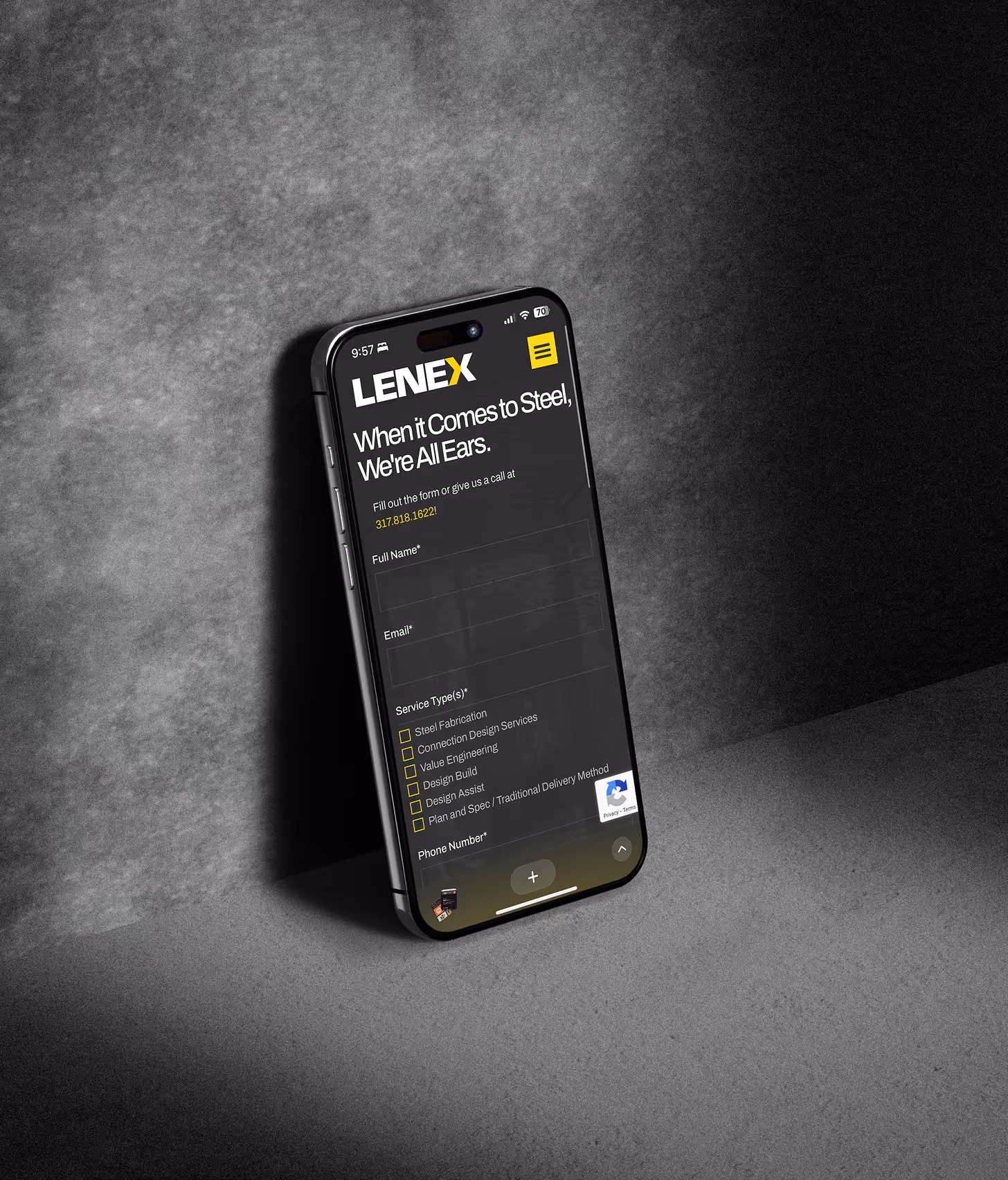 Clean website design project with modern interface elements