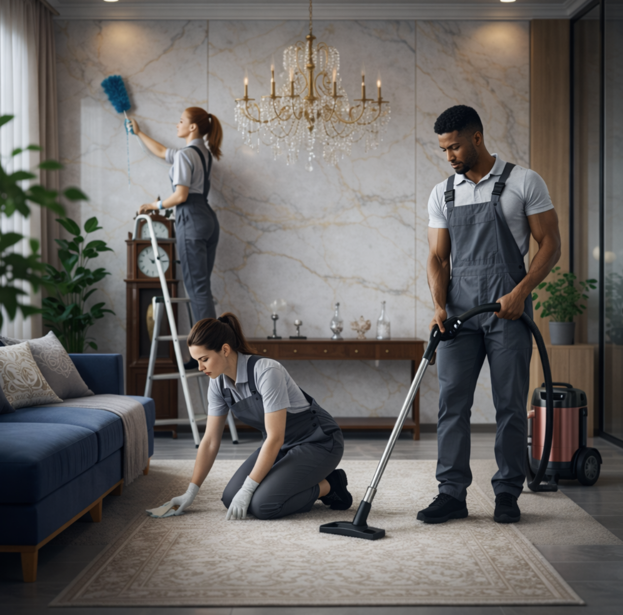image of cleaning team in action
