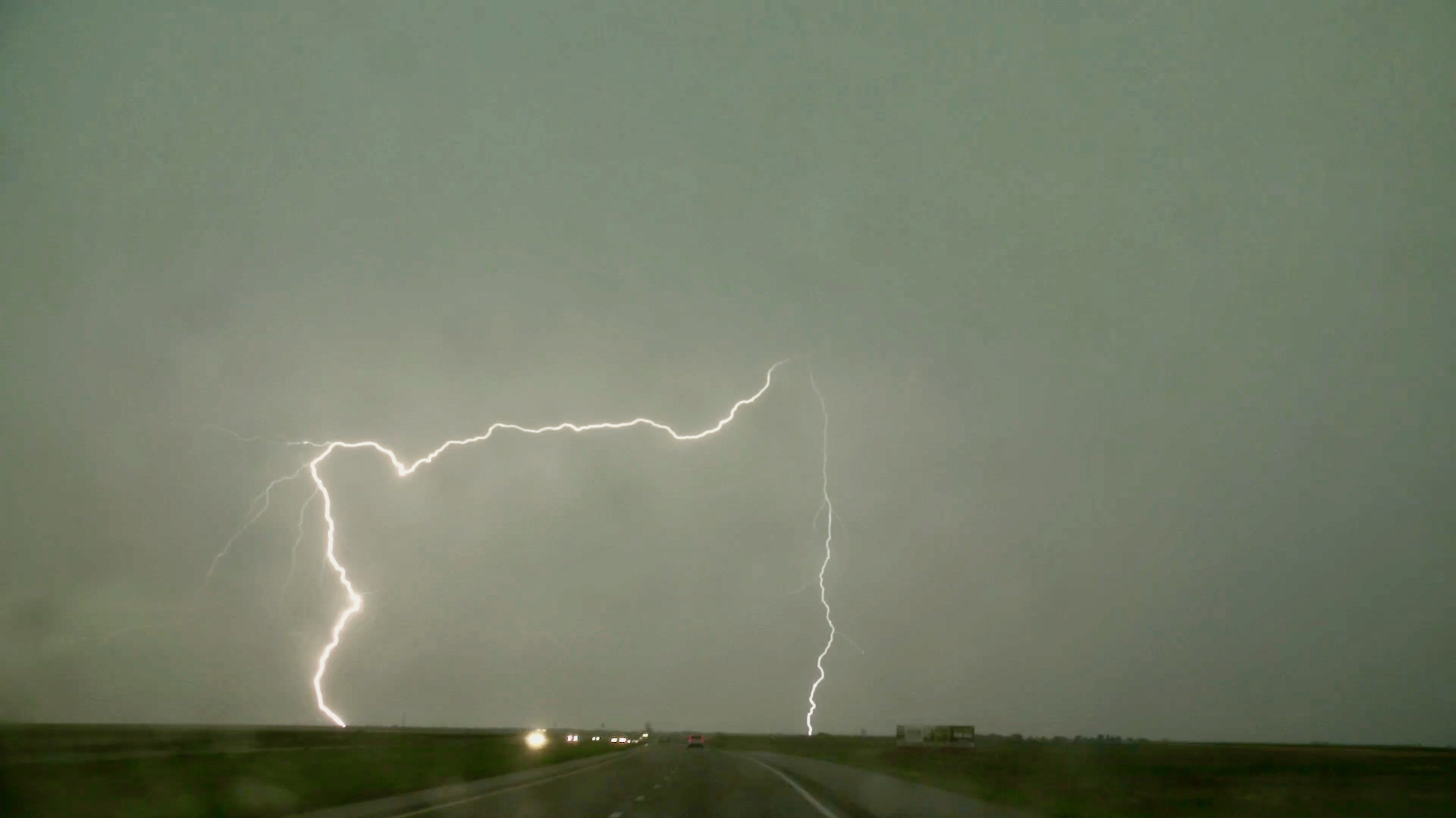 Lightning strikes in western Kansas.