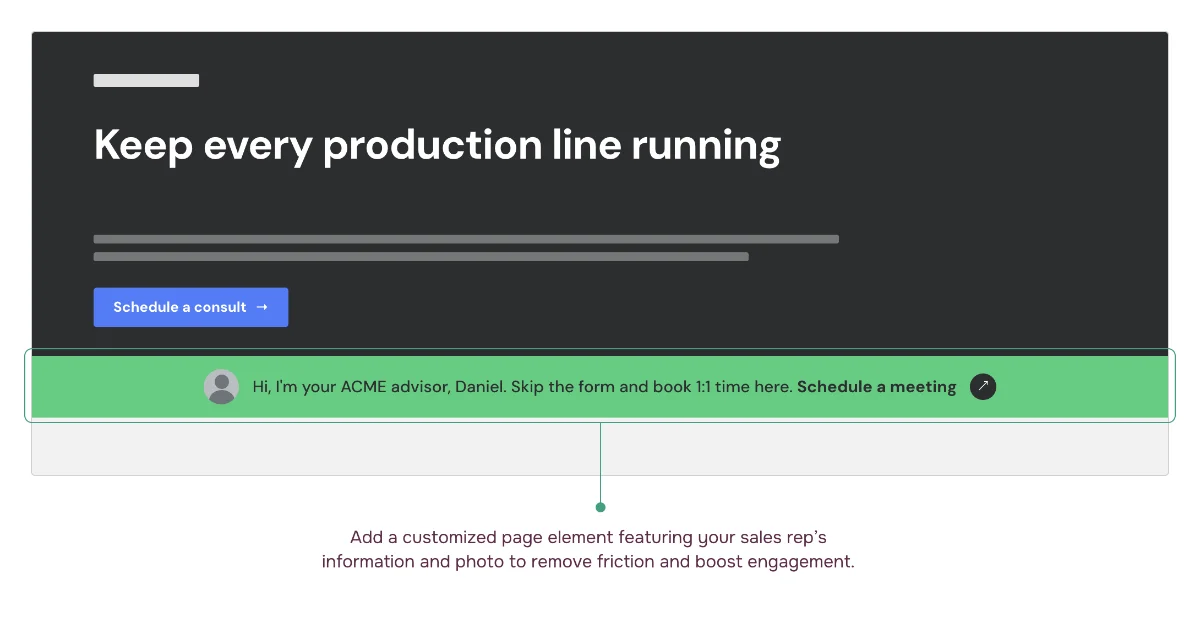 Play 6: Give reps their own 1:few outreach landing page