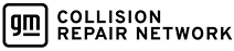 Black logo of the GM Collision Repair Network (K-ceps is certified in GM vehicles)