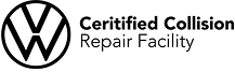 Black logo of the Certified Collision Repair Facility for VW