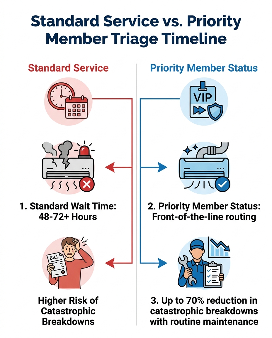 Standard Service vs. Priority Member Triage Timeline