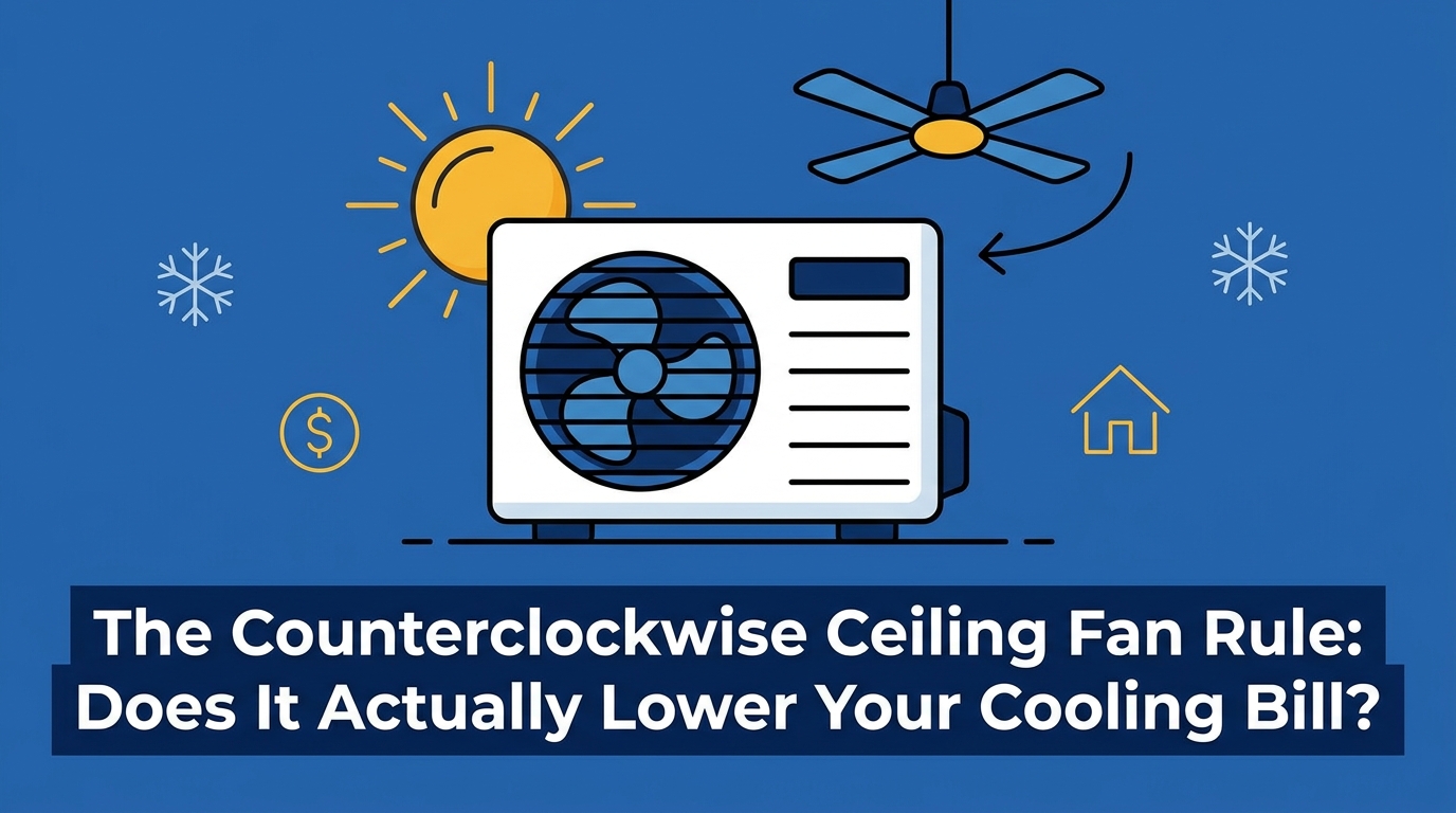 The Counterclockwise Ceiling Fan Rule: Does It Actually Lower Your Cooling Bill? — featured image