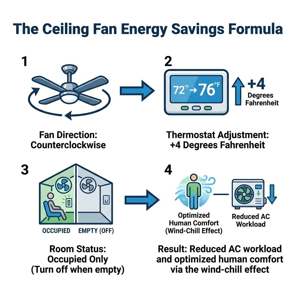 The Ceiling Fan Energy Savings Formula