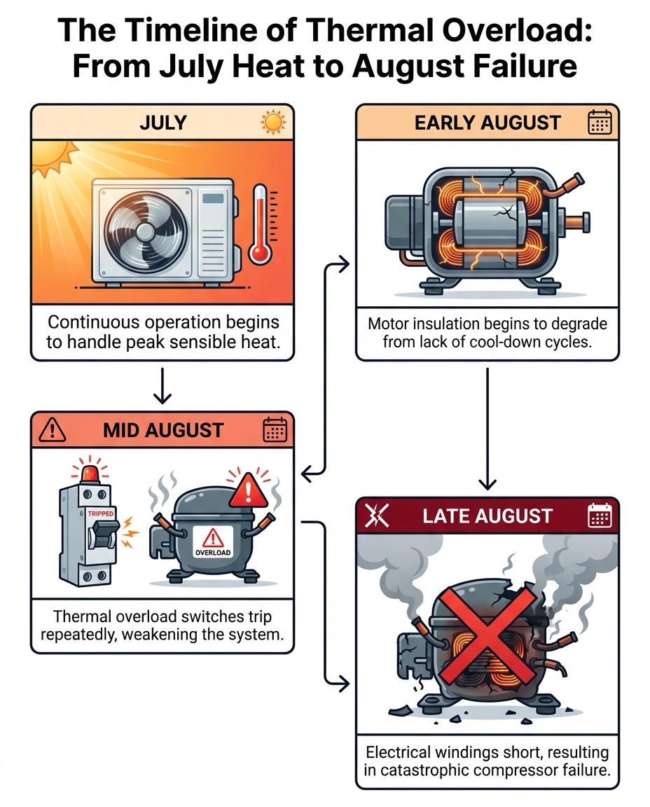 The Timeline of Thermal Overload: From July Heat to August Failure