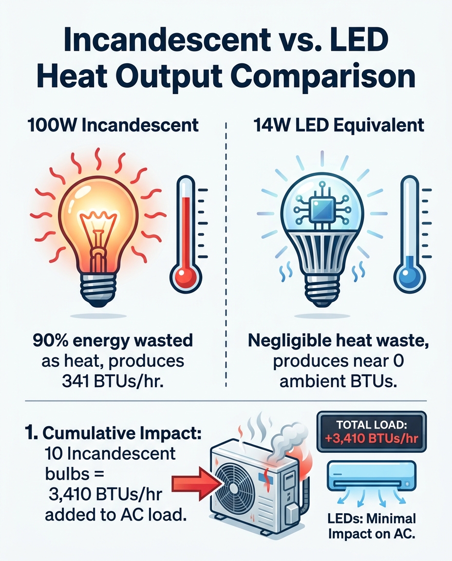 Incandescent vs. LED Heat Output Comparison