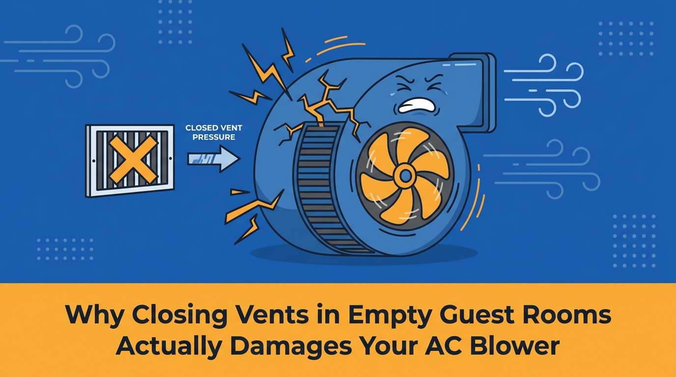 Why Closing Vents in Empty Guest Rooms Actually Damages Your AC Blower — featured image