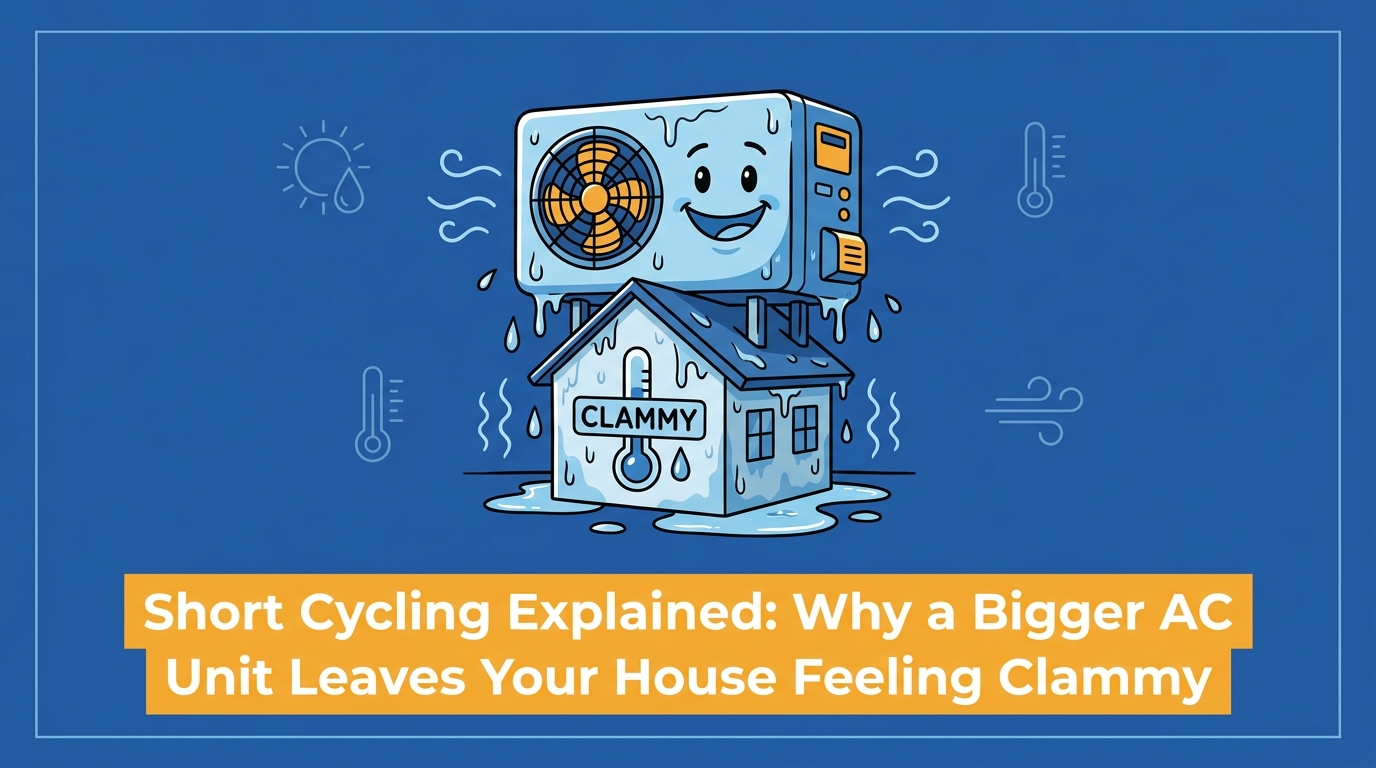 Short Cycling Explained: Why a Bigger AC Unit Leaves Your House Feeling Clammy — featured image