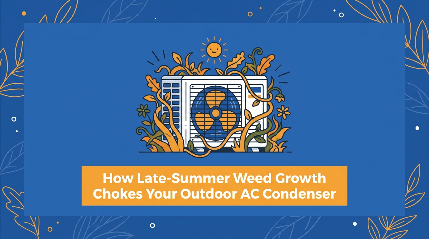 How Late-Summer Weed Growth Chokes Your Outdoor AC Condenser — featured image