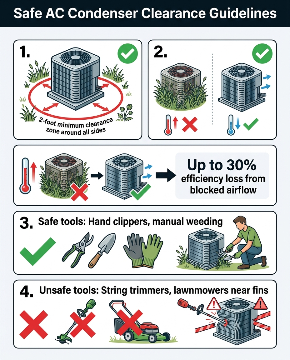 Safe AC Condenser Clearance Guidelines