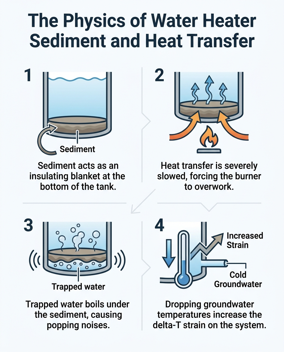 The Physics of Water Heater Sediment and Heat Transfer