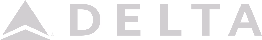 Stylized triangular Delta logo next to the word DELTA in uppercase gray letters.