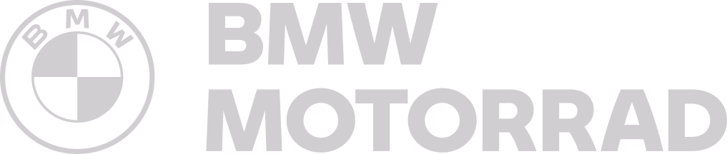 BMW Motorrad logo featuring a circular emblem with white and blue quadrants and bold uppercase text.