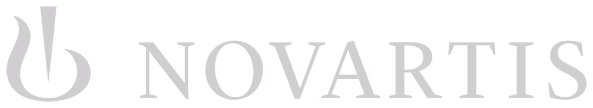 Novartis logo with red abstract emblem and black text on white background.