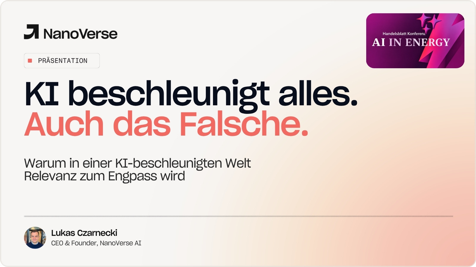 KI beschleunigt alles. Auch das Falsche.