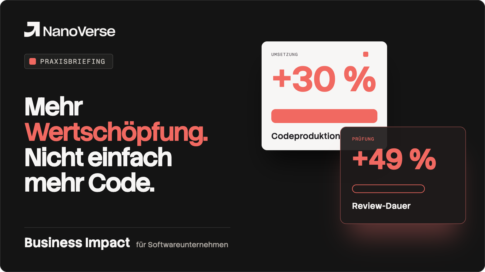 Praxisbriefing: Mehr Wertschöpfung. Nicht einfach mehr Code.