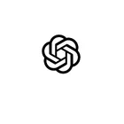 OpenAI's black and white geometric knot logo on a white background.