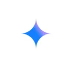 Blue and purple four-pointed star icon on white background.
