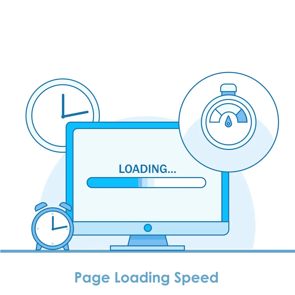 Illustration of page loading with progress bar related to image SEO best practices