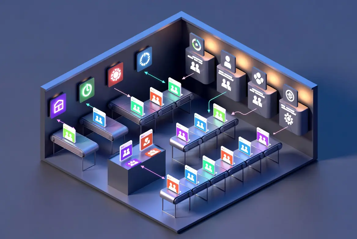 Diagram showcasing AI-generated Facebook post workflow and components.
