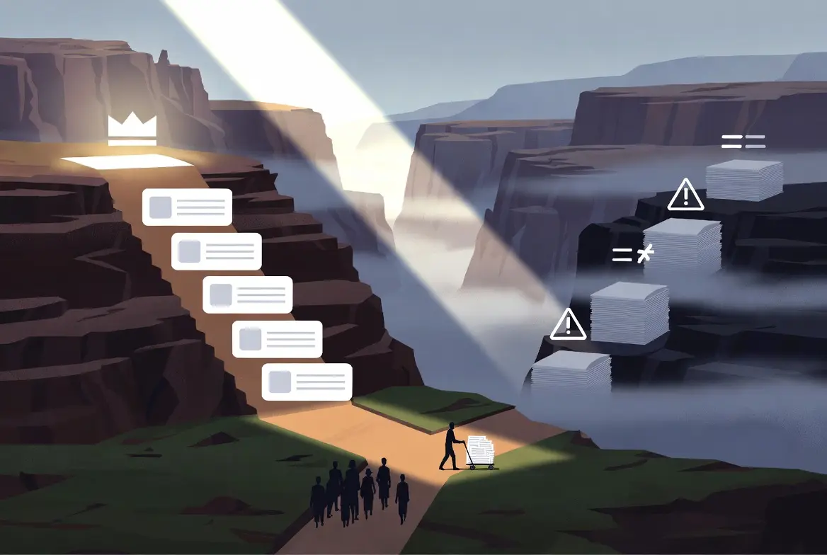 Illustration of a path representing the journey to high search rankings using SEO AI writer techniques.
