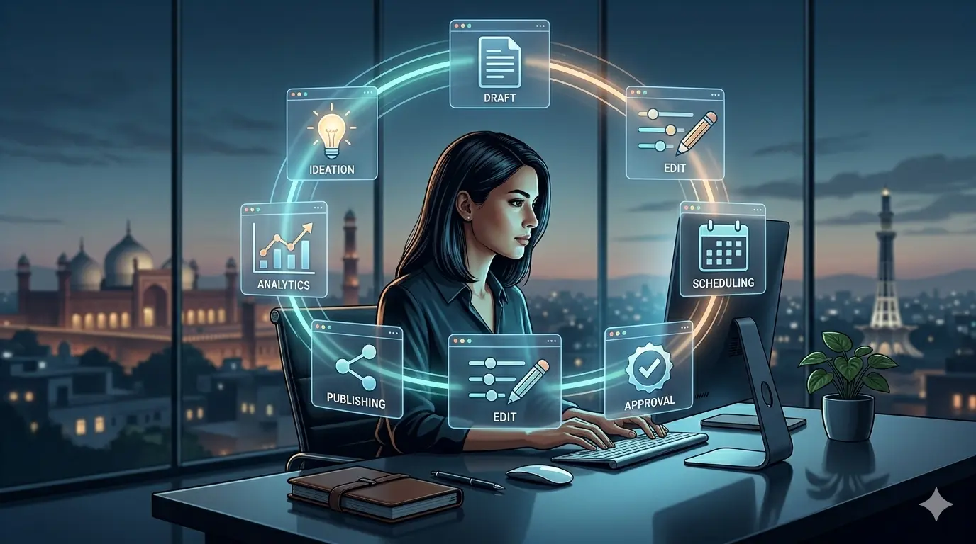 Person using AI tools for writing and editing tasks.