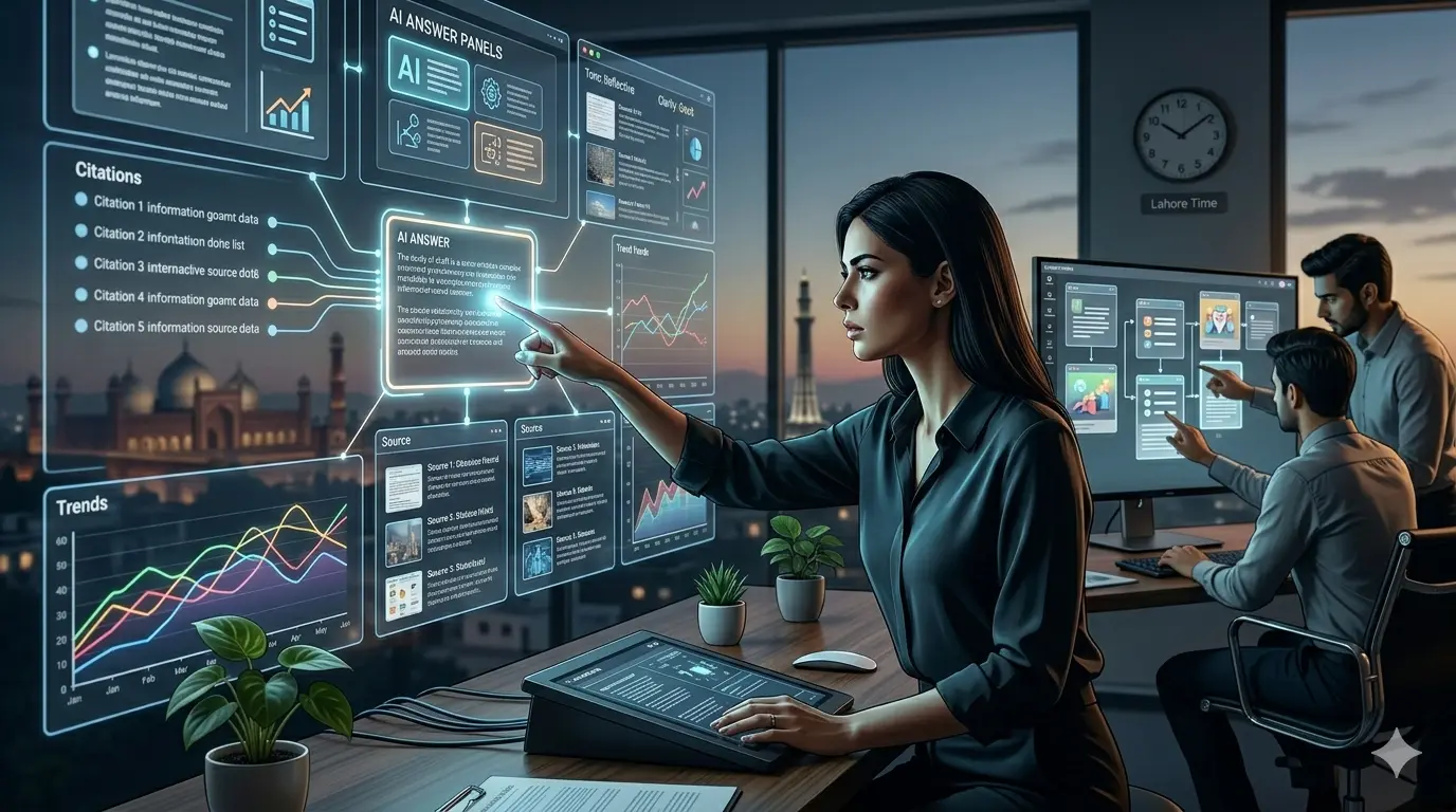 Data analysis of GEO SEO versus traditional SEO practices on a digital interface