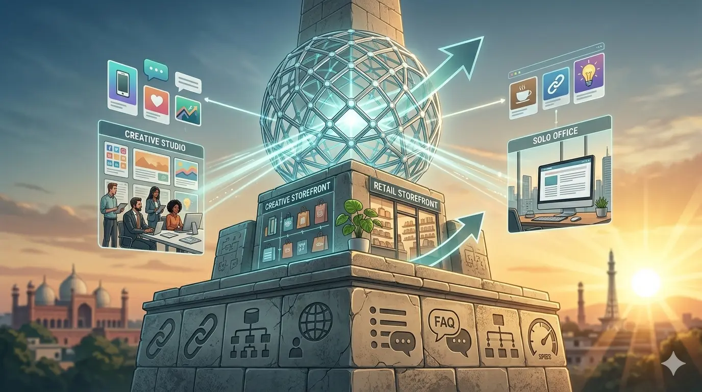 Illustration comparing GEO and traditional SEO strategies with visual icons.