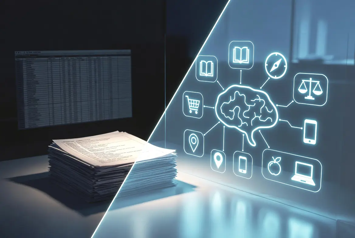 Diagram illustrating AI-driven connections in SEO search intent analysis.