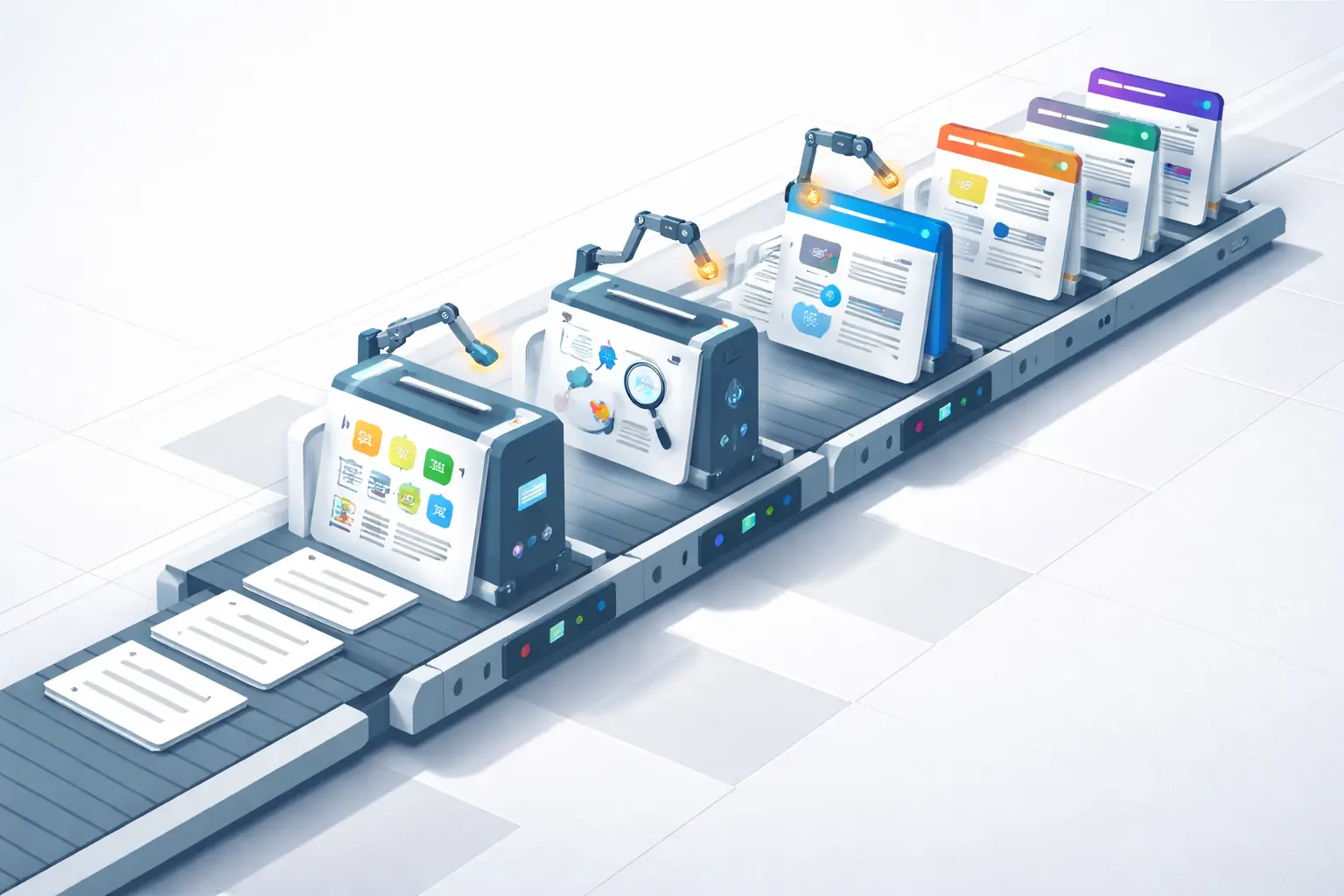 Automated system illustrating the AI-driven workflow for product page optimization