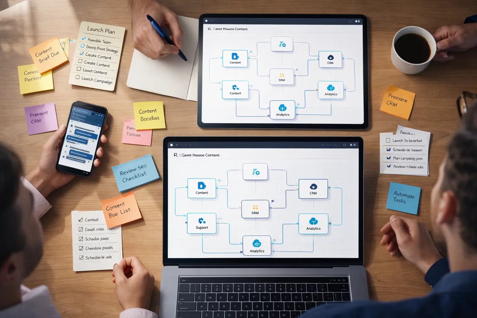 Workflow diagram on a laptop showing AI tools for startup growth strategies
