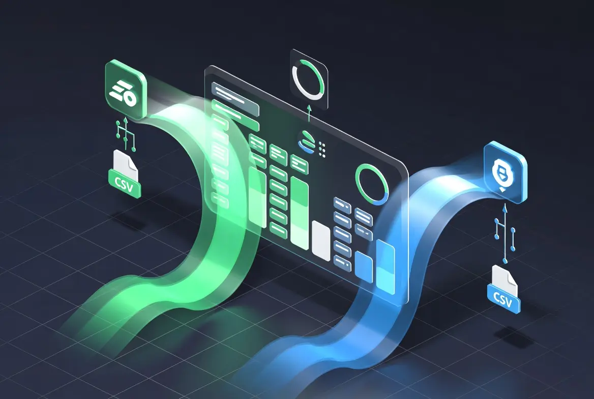 Visualization of data integration process in a PPC platform using CSV files.
