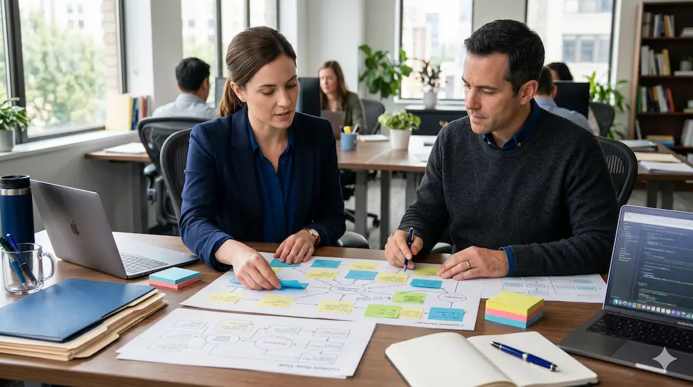 Individuals collaborating on prompt coverage experiments