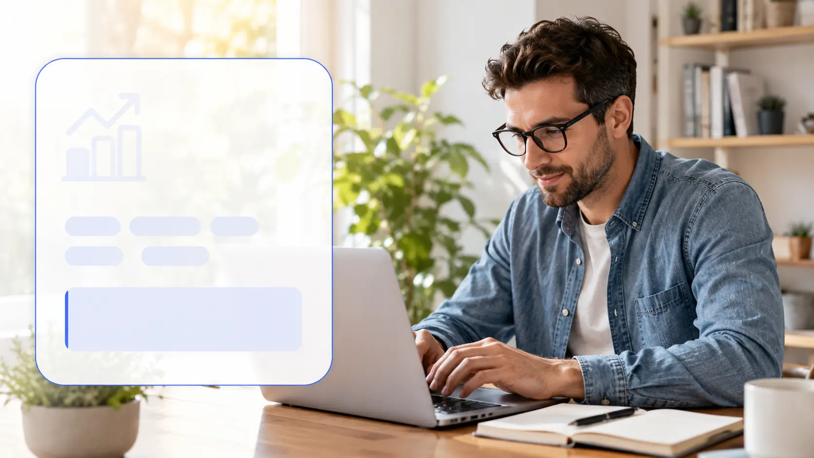 Person using AI tools for content creation on a laptop
