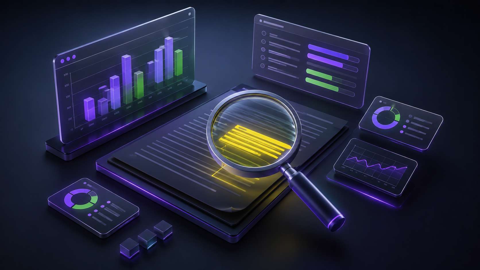 LLM SEO strategies - AI visibility audit and citation gap analysis dashboard illustration